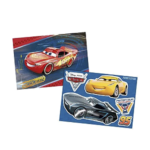 Painel Decorativo Temático Carros  64x45 + 05 Enfeites