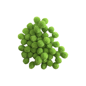 Mini Pompons Verde de Pelúcia Enfeite Decorativo 1,5CM 7G