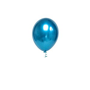 Balão Pic Pic 5" Platino Azul 25un Redondo Bexiga