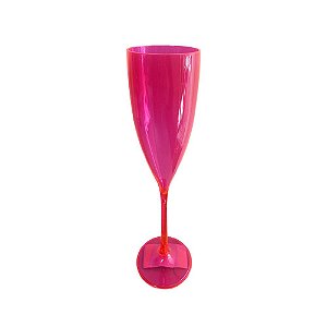 Taça De Champagne Rosa Transparente Acrílico Decoração