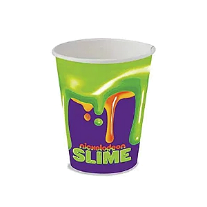 Copo De Papel Tema Festa Slime 200ml 08 unidades