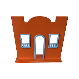Casa Da Vila Festa Junina Mod4 Laranja Com Azul Bebê Arraiá