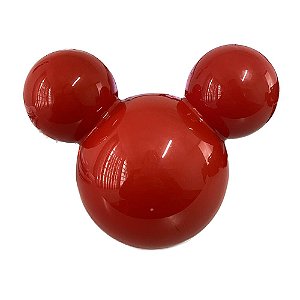 Cabeça Mickey/Minnie Mouse Vermelha Decorativa Plástico 18CM