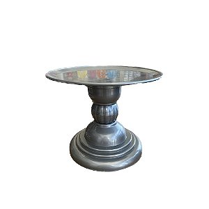 Prato Plástico Dubai 22x17Alt Prata Decorativo Boleira