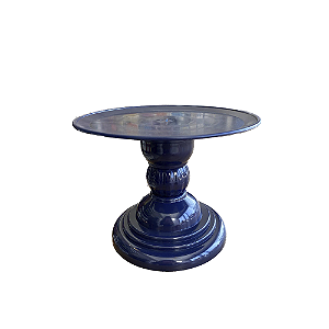 Prato Dubai Boleira 22x17Cm Plástico Decoração Azul Petroleo