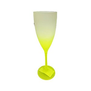 Taça De Champagne Degradê Amarelo Acrílico Decoração
