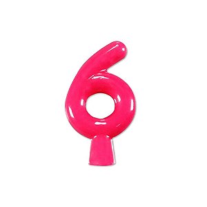 Vela Neon Pink Número 6 Junco Decoração Festa