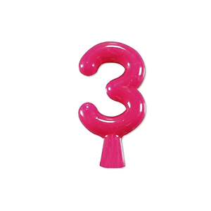 Vela Neon Pink Número 3 Junco Decoração Festa