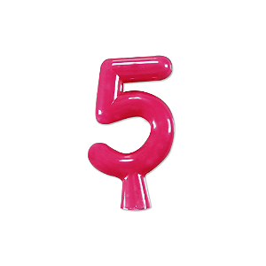 Vela Neon Pink Número 5 Junco Decoração Festa