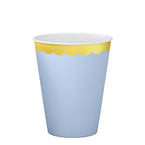 Copo De Papel Metalico Luxo Azul Candy Festa 250ml 8unidades