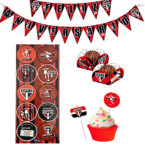 Kit Aniversário Tricolor Decorativo Para Festas Temáticas