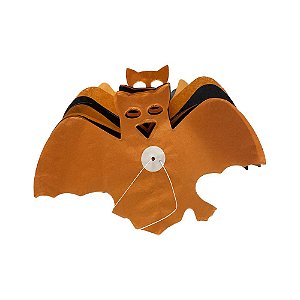 Guirlanda Decorativa Morcego Preto Laranja Halloween 2,8M