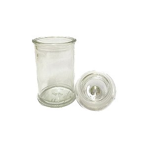 Pote De Vidro Alongado Com Tampa Hermética 9cm Decoração
