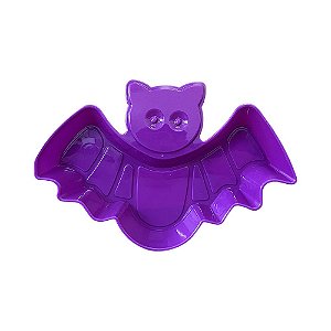 Bandeja Plástica Morcego Halloween Roxo Decorativa Festa