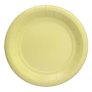 Prato De Papel Liso Amarelo Candy 18Cm 08un Decoração Festas
