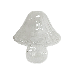 Cogumelo De Vidro Grande Decorativo Para Festa E Lar