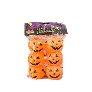 Kit 6 Mini Baldes Abóbora Halloween Decorativo Doces Festa