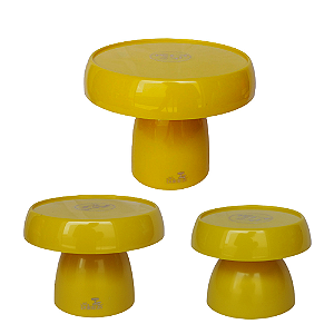 Kit Boleiras Cogumelo P M G Só Boleiras Amarelo Gema