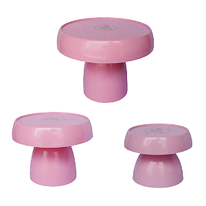 Kit Boleiras Cogumelo P M G Só Boleiras Rosa Bebê