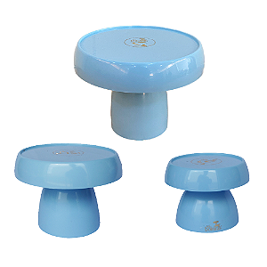 Kit Boleiras Cogumelo P M G Só Boleiras Azul Bebê