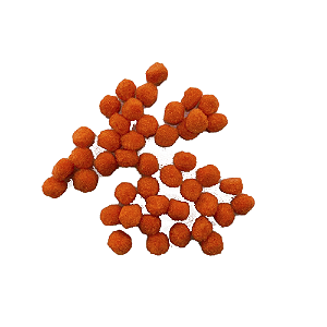 Mini Pompons Laranja de Pelúcia Enfeite Decorativo 1,5CM 7G
