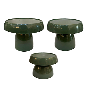 Kit Boleiras Cogumelo P M G Só Boleiras Verde Musgo