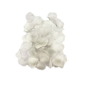 Pétalas Rosas Soltas Artificiais Branco 15G Decorar Poliester