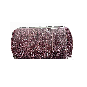 Fita De Veludo Lurex Rosa Brilhante 9M Decorativa Festas