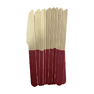 Faca De Madeira Vermelho 14CM Decorativa Festas 10un