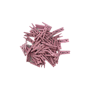 50 Micro Pregadores Rosa 2,5CM Madeira Enfeite Decorativo