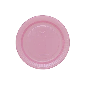 Prato Descartável Plástico Rosa Festa Sobremesa 10uni