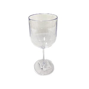 Taça de Vinho Plástico Transparente Decoração Elegância 340ML