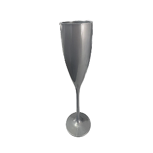 Taça De Champagne Liso Prata Acrílico Decoração Festas