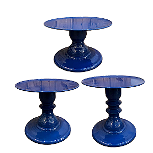Kit Pratos Mosaico Só Boleiras P M G Azul Petróleo