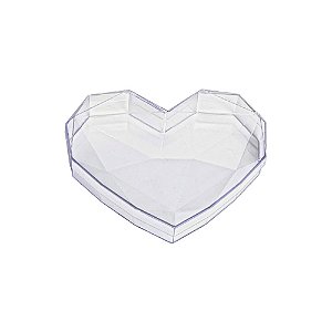 Caixa Coração Lapidado Cristal Acrílico Transparente 21,5CM