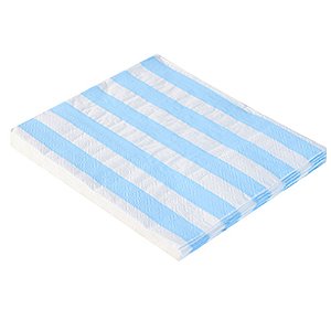 Guardanapo Listrado Azul Bebê Branco Folha Dupla 20 fls 33x33