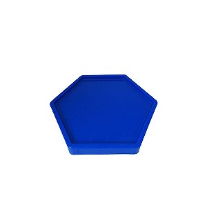 Bandeja Sextavada Dubai Plástica Azul Pequena Decorativa