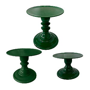 Kit Pratos Mosaico Só Boleiras Alto Médio Baixo Verde Folha