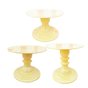 Kit Pratos Mosaico Só Boleiras Amarelo Candy Decorativos