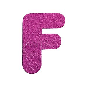 Letra F Maiúscula Rosa Glitter Brilho EVA Decoração 2x12,5CM