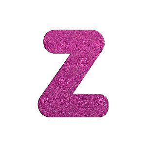 Letra Z Maiúscula Rosa Glitter Brilho EVA Decoração 2x12,5CM