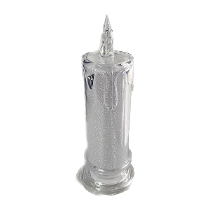 Vela De Led Luz Amarela Acrílica Média 18CM Decorativa