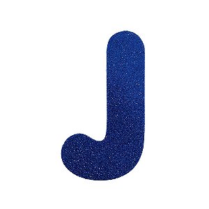 Letra J Maiúscula Azul Glitter Brilho EVA Decoração 2x12,5CM