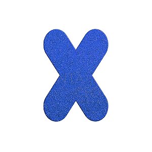 Letra X Maiúscula Azul Glitter Brilho EVA Decoração 2x12,5CM