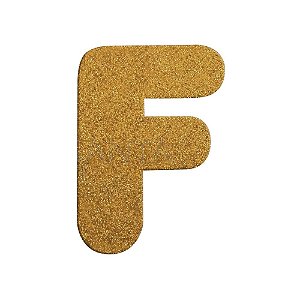 Letra F Maiúscula Dourado Glitter Brilho EVA Decoração 2x12,5CM