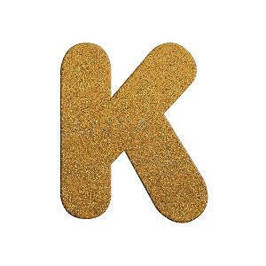 Letra K Maiúscula Dourado Glitter Brilho EVA Decoração 2x12,5CM