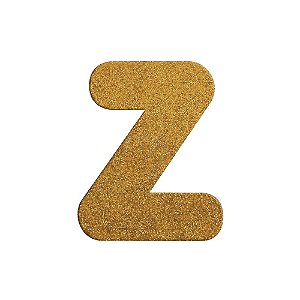 Letra Z Maiúscula Dourado Glitter Brilho EVA Decoração 2x12,5CM