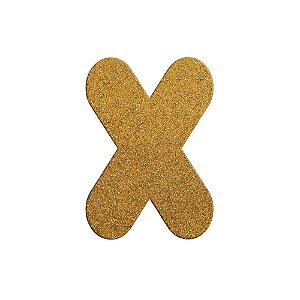 Letra X Maiúscula Dourado Glitter Brilho EVA Decoração 2x12,5CM