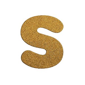 Letra S Maiúscula Dourado Glitter Brilho EVA Decoração 2x12,5CM