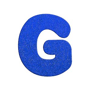 Letra G Maiúscula Azul Glitter Brilho EVA Decoração 2x12,5CM